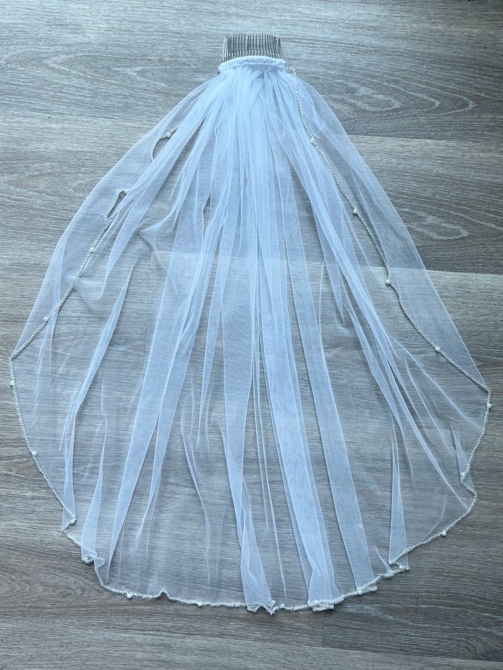 Beaded Bridal Veil 30” New - Picture 2 of 6